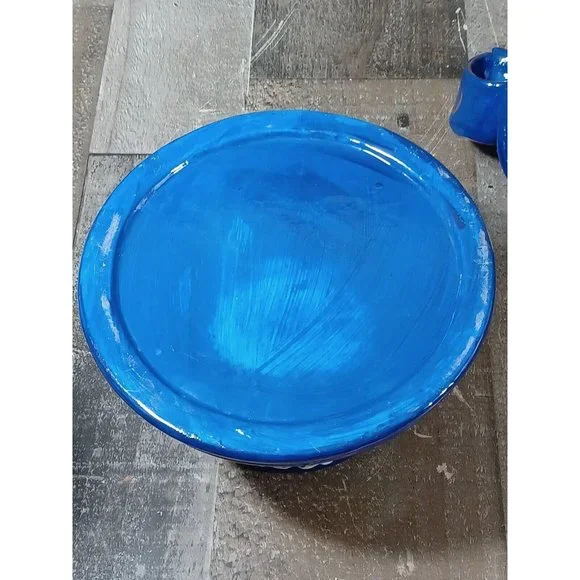 Cobalt Blue Mexican Talavera Sunflowe Bell Pottery Kitchen Canister Cookie Jar - Picture 8 of 8